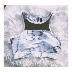 MARBLE PRINT SPORTS BRA